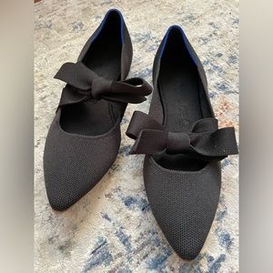 Rothy’s The Mary Jane w Bow, Black 10